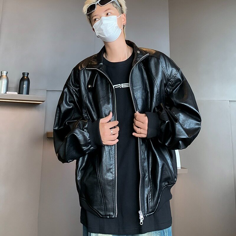 MA455-P70小众机车复古立领设计皮衣夹克男女短款pu皮外套百搭潮,男装夹克,星座1611A