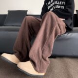 MA669-P45麦穗纹垂感裤子男秋季高级感美式复古宽松直筒阔腿，男装休闲裤，星座1611A