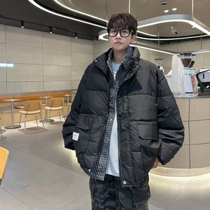 MA711-P88潮牌假两件棉服冬季潮流痞帅工装棉衣新款男士冬装外套图片