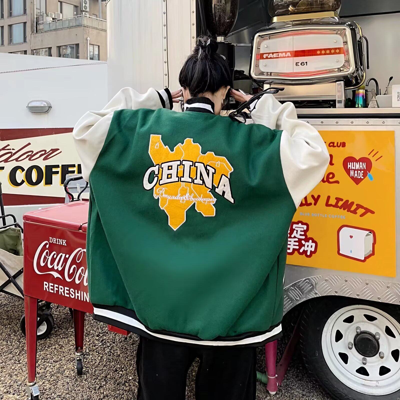 MA552-P43美式棒球服外套高级感炸街小众设计感情侣装秋季夹克图片
