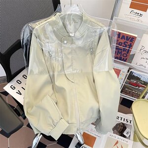 MA648-P68美式高街双拉链vibe风宽松痞帅飞行员夹克棒球服外套图片