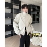 MA677-P83夹棉常规73美式复古立领机车PU皮衣短款夹棉加厚外套，男装皮衣，星座1611A