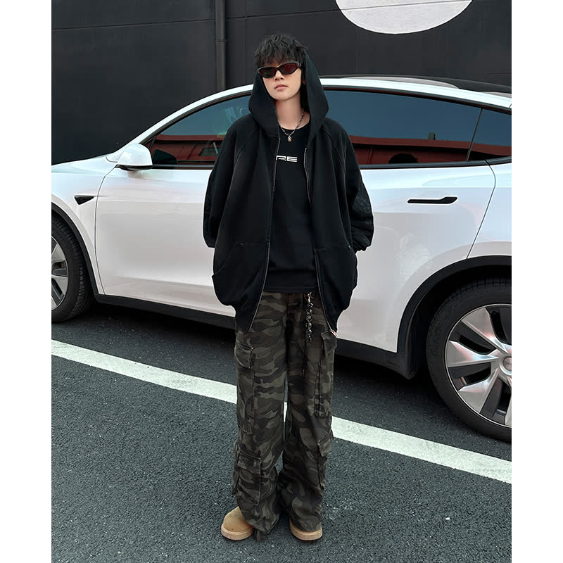 MA610-P65连帽华棉长袖潮秋冬文艺宽松型美式复古做旧卫衣,男装卫衣,星座1611A