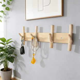 创意树杈挂钩长排衣帽钩天然树枝装饰挂衣钩民宿酒店服装店墙钩