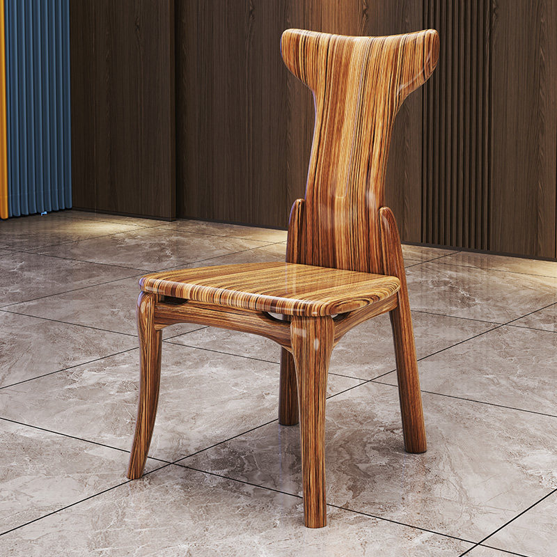 欧式乌金木真皮餐椅现代新中式奢华别墅全实木家用吃饭软包餐桌椅