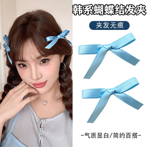 麻花辫蝴蝶结发卡发尾夹简约女