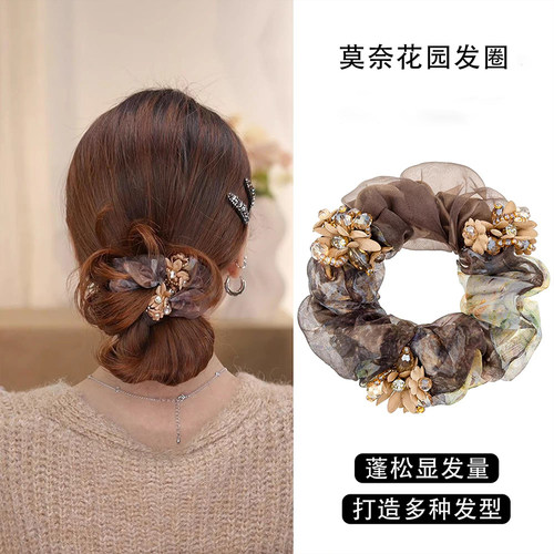 莫奈花园复古大肠发圈女