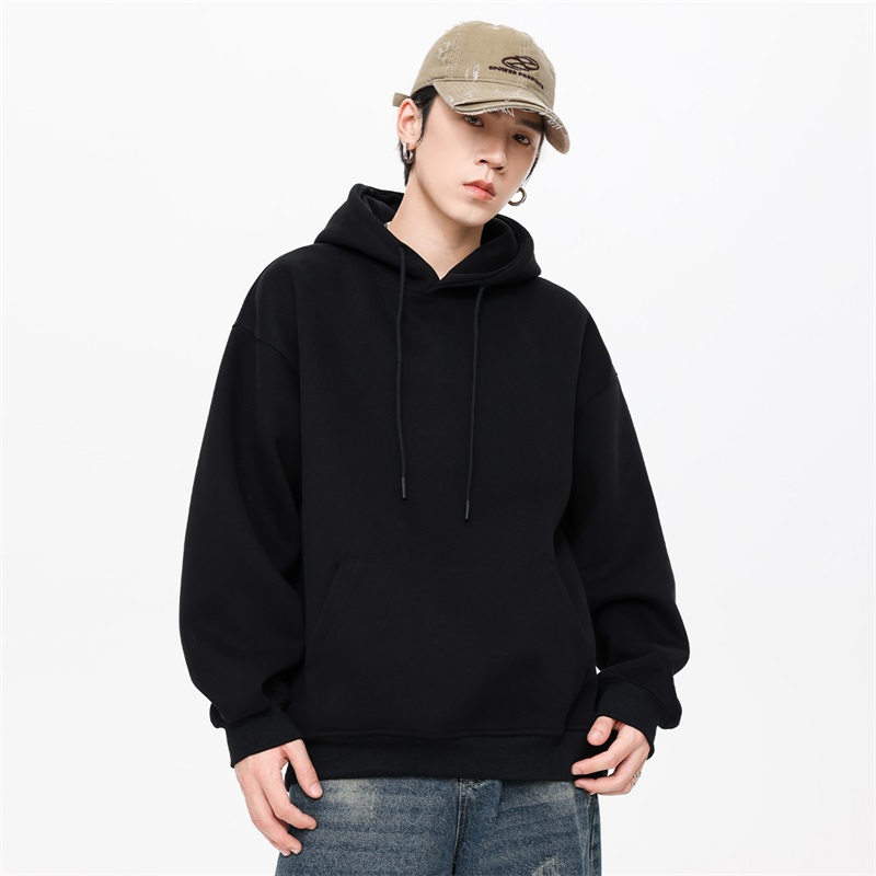 PKL秋冬加绒连帽卫衣男日系cityboy重磅宽松美式潮牌情侣上衣外套