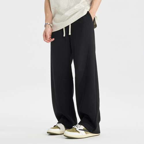 PKL 秋冬运动裤男卫裤直筒弯刀裤cleanfit宽松大码简约美式休闲裤