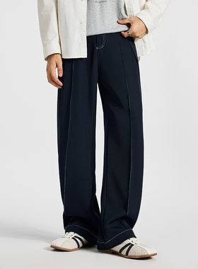 PKL秋冬加绒休闲裤男西裤宽松大码弹力美式复古休闲黑色西装长裤