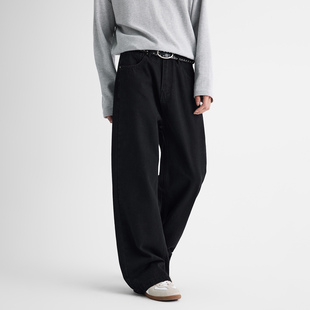 黑色男裤 美式 直筒男士 PKL 男生裤 男秋季 长裤 子 微喇牛仔裤