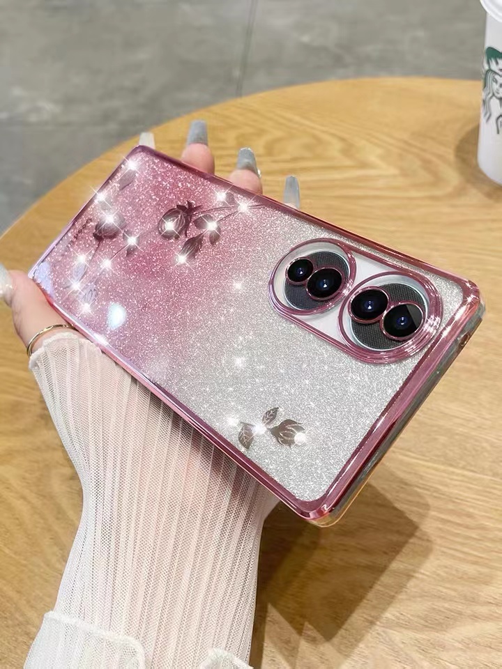 适用于华为荣耀80手机壳透明防摔荣耀70pro超薄软硅胶套荣耀60网红潮牌男女款奢华水钻荣耀50pro简约全包壳se