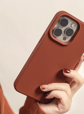 勃艮第红色液态硅胶适用苹果16ProMax手机壳Ai按键全包iphone17新款防摔保护壳16plus相机键保护套15pm外壳