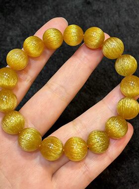 天然巴西金顺发晶手串收藏级高品质维纳斯发晶钛晶手链男女同款