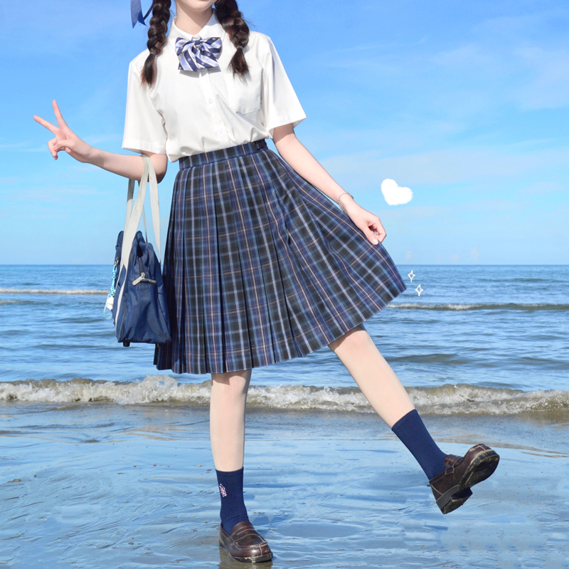 喵丸55cm百褶裙日系A字裙短裙