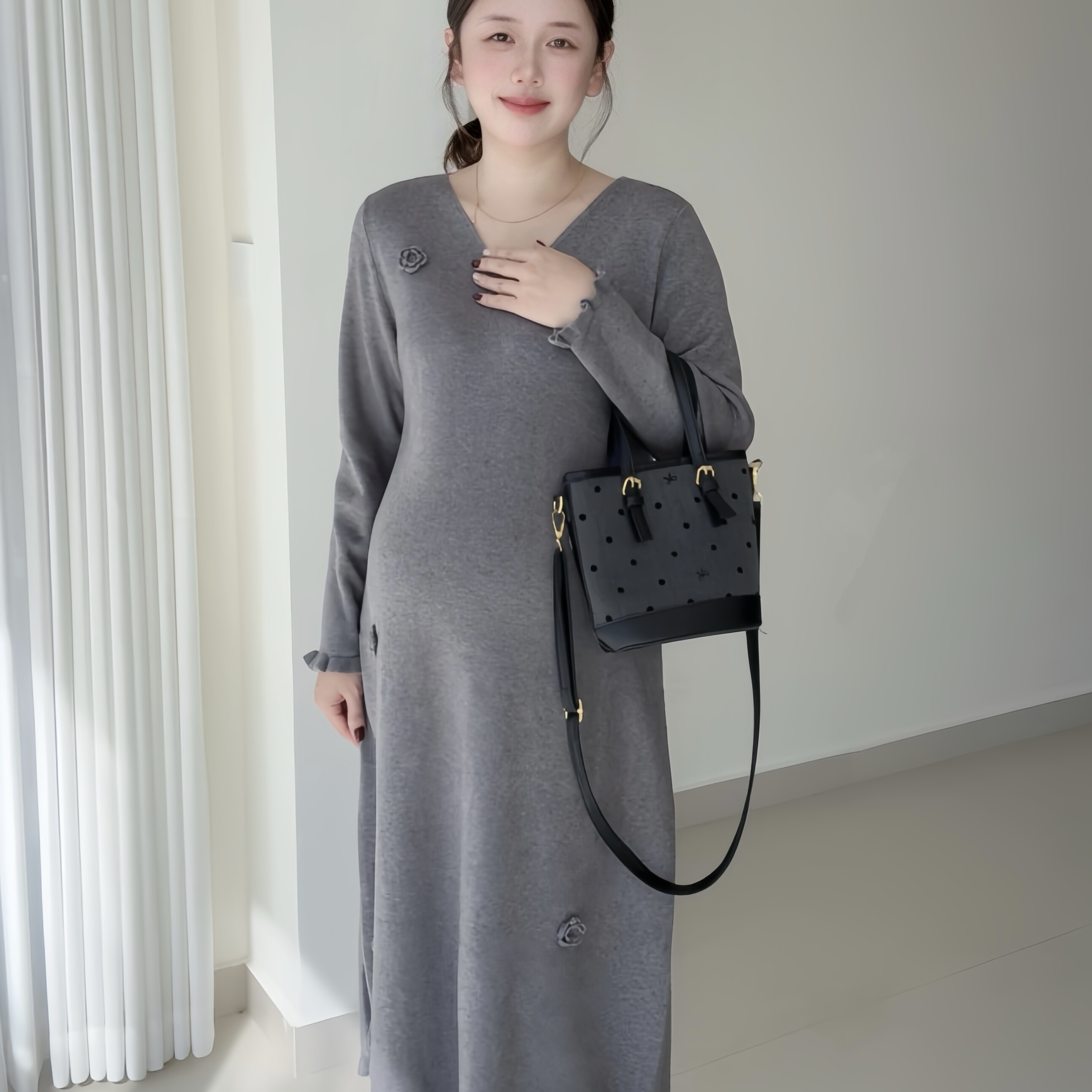 孕妇气质百搭针织裙宽松A字裙