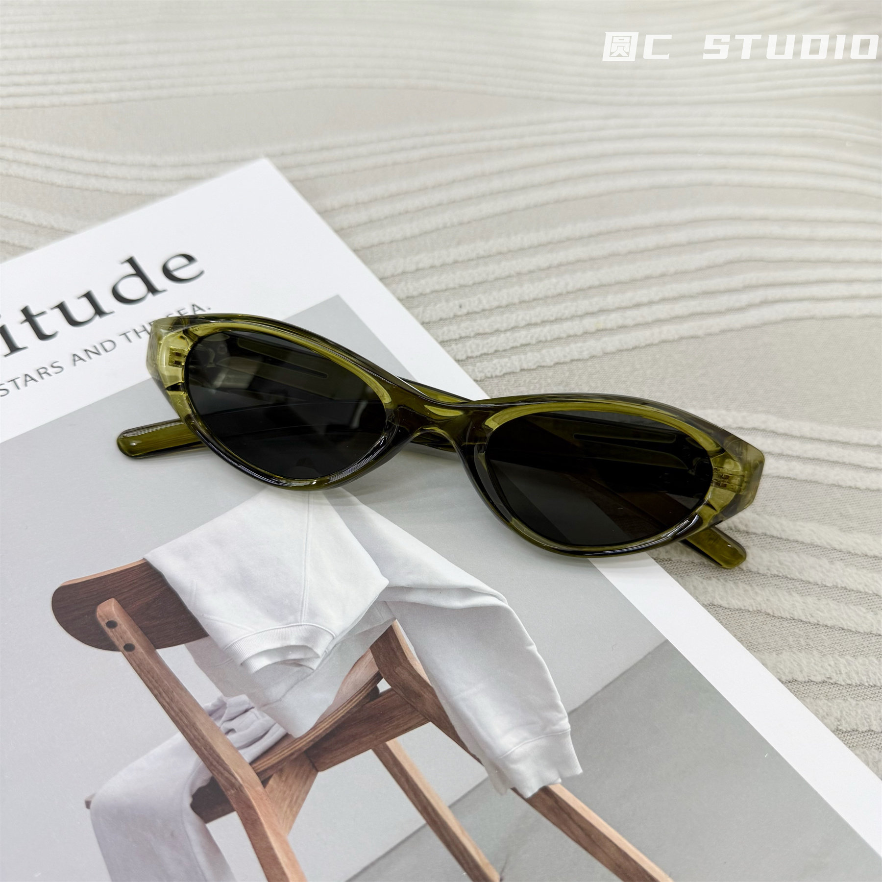 复古猫眼欧美风痞帅太阳镜男小脸可配近视凹造型眼镜墨镜女潮遮阳