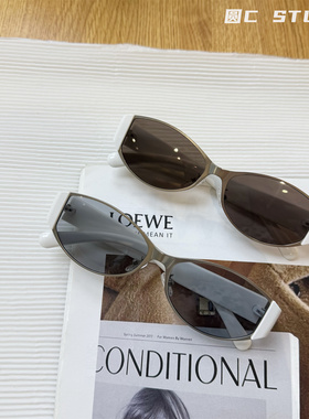 美式复古猫眼太阳镜女时尚金属感