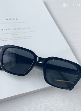 韩版方框高级感墨镜可配近视