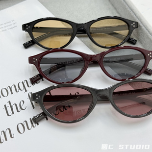 韩版书呆子墨镜女猫眼复古高级感偏光防紫外线度假街拍太阳镜近视