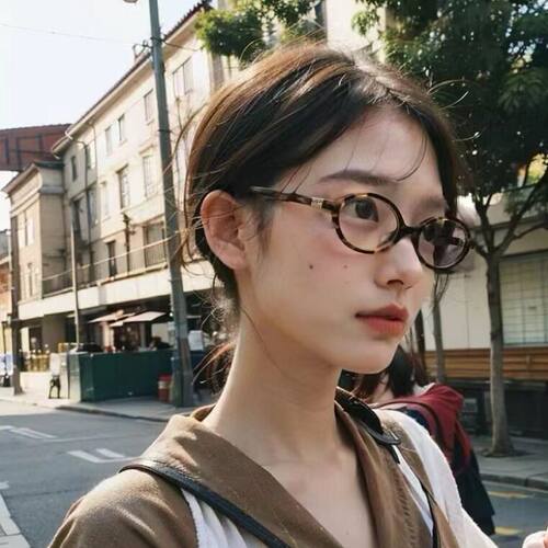TR复古玳瑁色窄框眼镜可配度数女