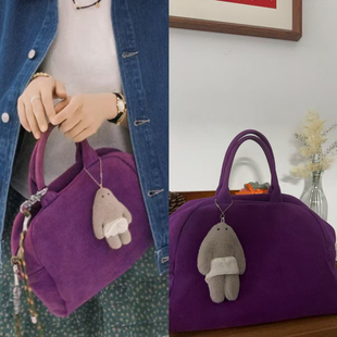 稻花妈妈同款日系小众头层羊皮手拎包 品牌尾皮高级感手提包女