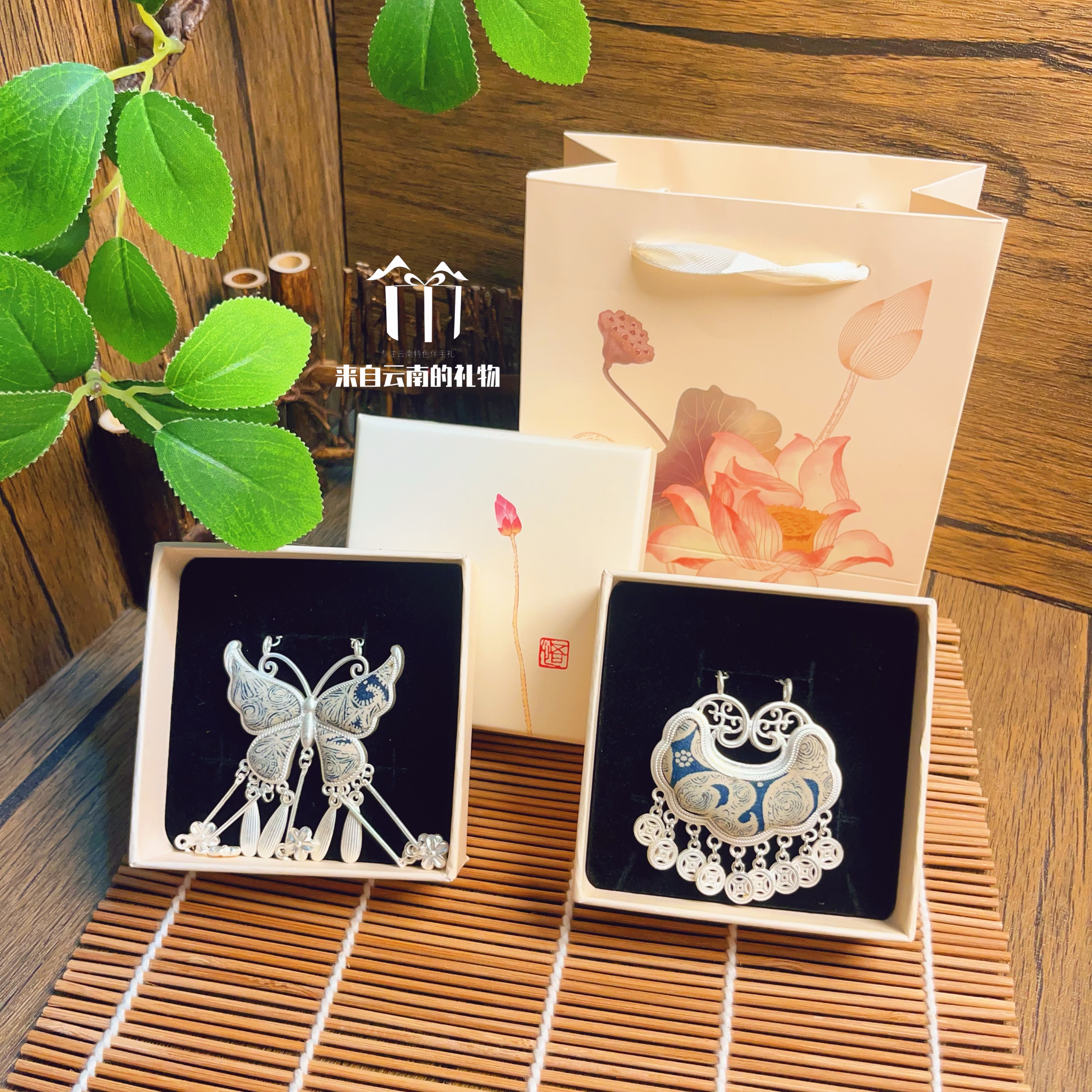 手工饰品女民族风蓝染项链云南旅游纪念品扎染首饰大理丽江文创礼