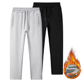 加厚加绒裤 灰色运动裤 子 直筒宽松卫裤 冬季 男春秋纯棉休闲长裤 男士