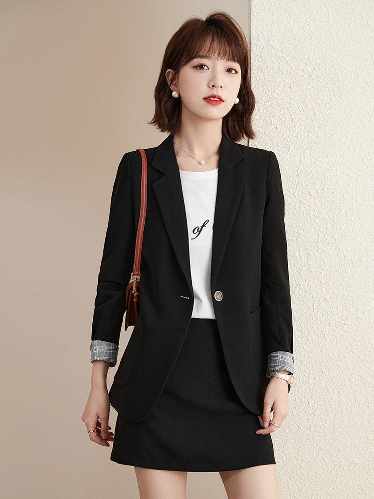 PINK TEMPERAMENT PROFESSIONAL SUIT A-LINE SKIRT SUIT FEMALE FORMAL WEAR TEACHER FRONT DESK RECEPTION WORKPLACE WORK CLOTHES AUTUMN
