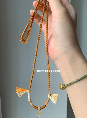 藏式藏风手工编织编绳高端吊坠棉线颈饰手饰项链定制绳子挂绳棉绳
