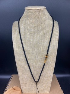 黑色八股手工编织项链半成品可穿珠DIY穿黄金饰品编绳双联结项链