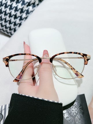 新款薛之谦同款眼镜框复古半框防辐射金属眼镜架配近视潮流变色眼