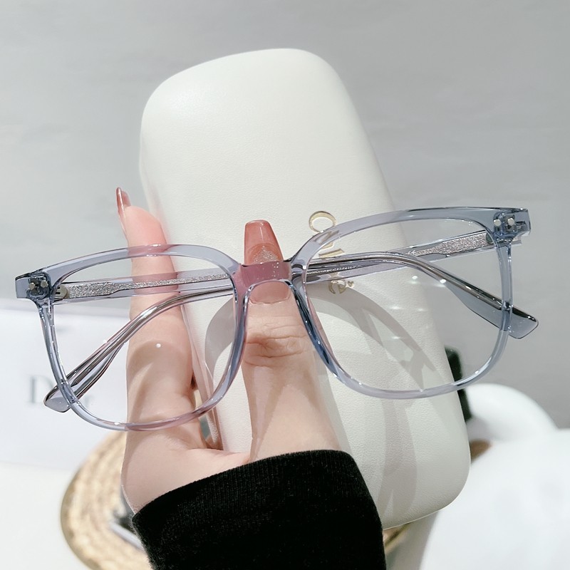 素颜透明方框圆脸显瘦近视眼镜潮