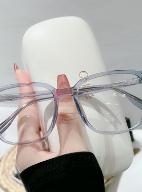 LEMI超轻透明方框近视眼镜女可配度数素颜圆脸显瘦板材镜腿眼睛架
