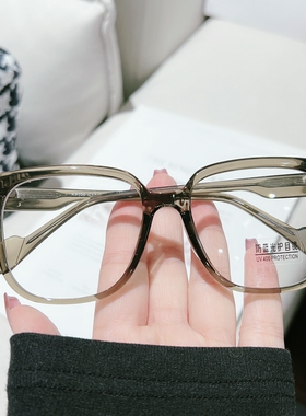 LEMI橄榄绿超大框近视眼镜女可配有度数素颜神器大脸显瘦眼睛框潮