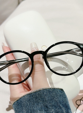 LEMI小红书透明眼镜圆框女配近视有度数防蓝光变色眼睛架男韩版潮