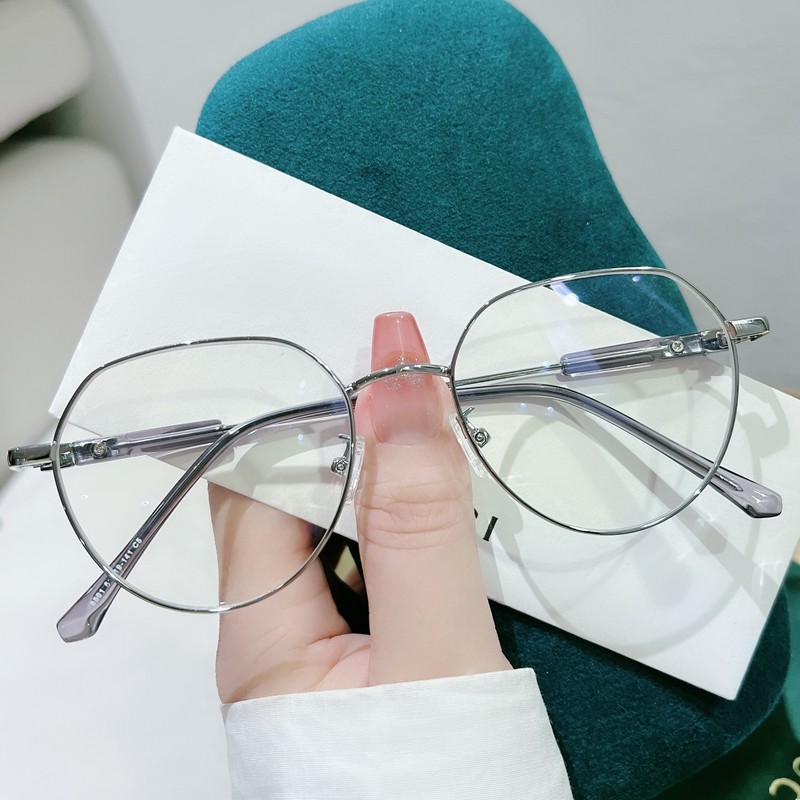 素颜显瘦金丝眼镜男女配近视度数