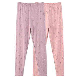 秋裤女士纯棉中老年人妈妈打底裤大码全棉毛裤宽松保暖高腰花衬裤