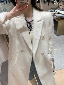 2023冬季新品【凯特长毛大衣】气质显贵！莫兰迪色系双排扣单面呢