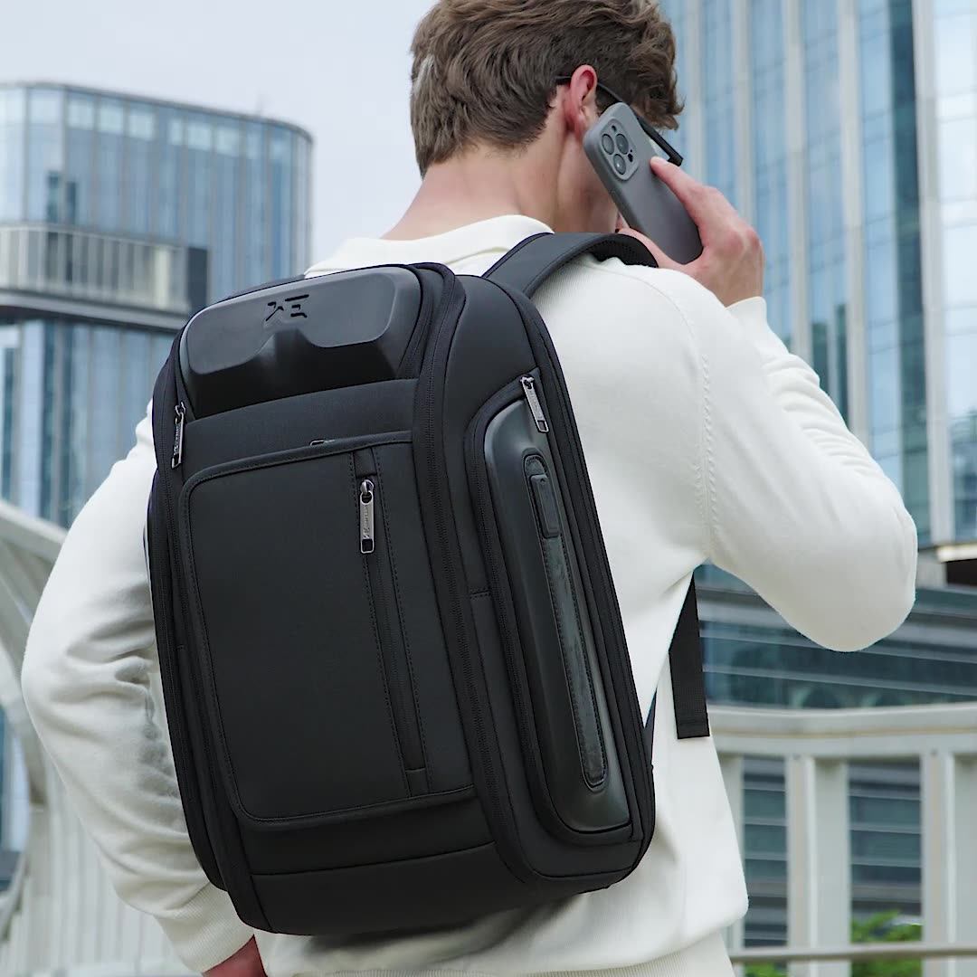 新款高档商务背包男款防水双肩包大容量出差多功能简约大气电脑包