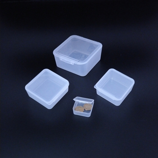 PP正方形透明塑料盒小零件元件胶盒芯片盒产品包装收纳盒工具盒