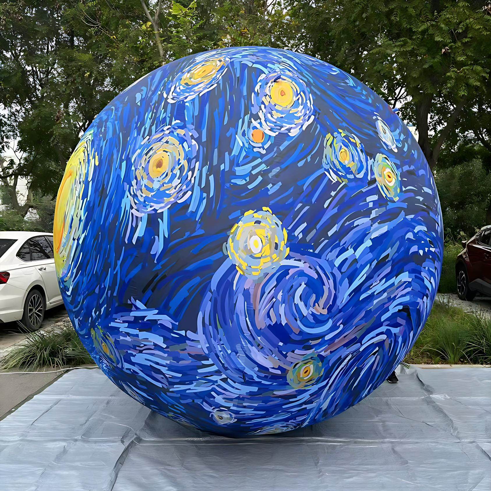 充气星球梵高星空气模商场主题美陈装饰活动气氛道具月球宇航员