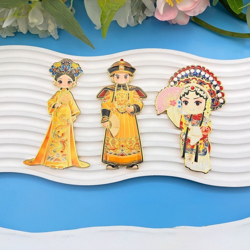 皇帝皇后冰箱贴京剧脸谱金属磁吸