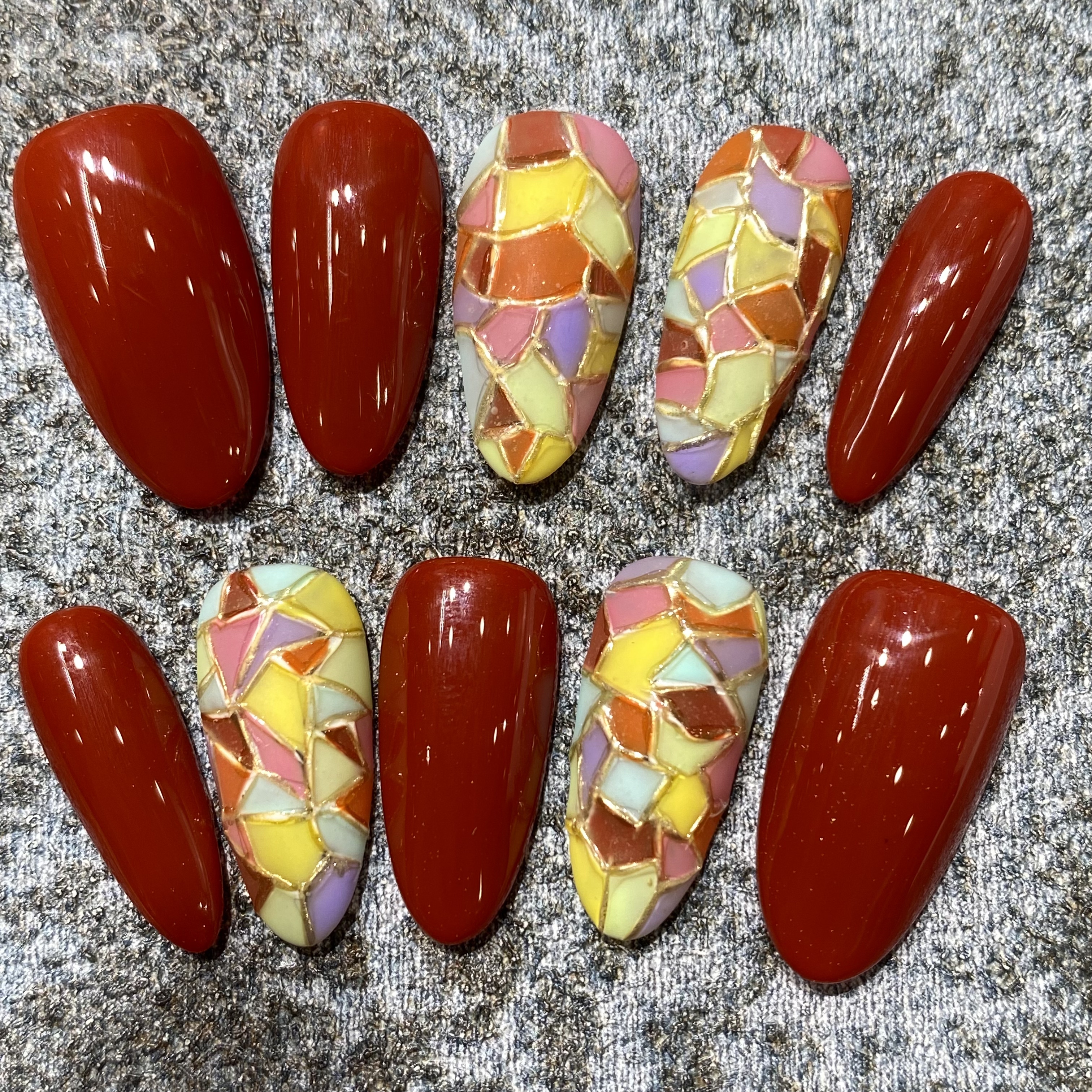 彩绘预言手绘花窗纯手工穿戴甲