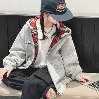 女童外套冬季新款2025女孩超好看秋冬加绒加厚保暖开衫连帽卫衣潮