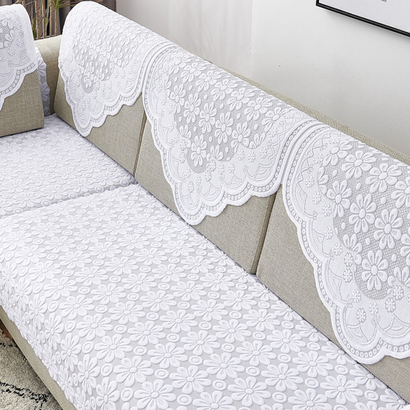 蕾丝沙发巾三角靠背巾扶手巾长方形直排整张沙发垫防滑全包盖巾套