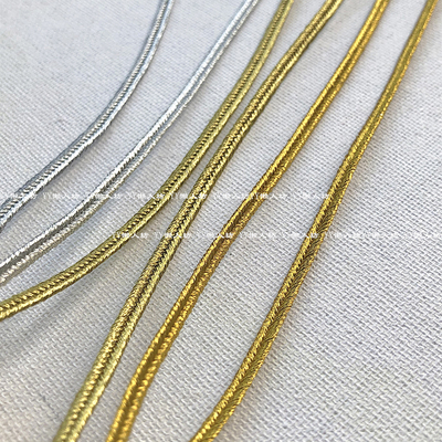3mm白金银红蓝绿色蛇腹带细绳