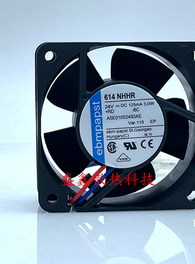 原装西德ebmpapst6025 24V 614NHHR 614NGHH变频器散热风扇