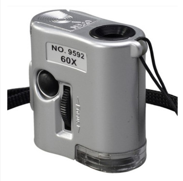 JHOPT 60倍中调迷你放大镜带紫外灯珠宝玉器银元烟草酒鉴定显微镜