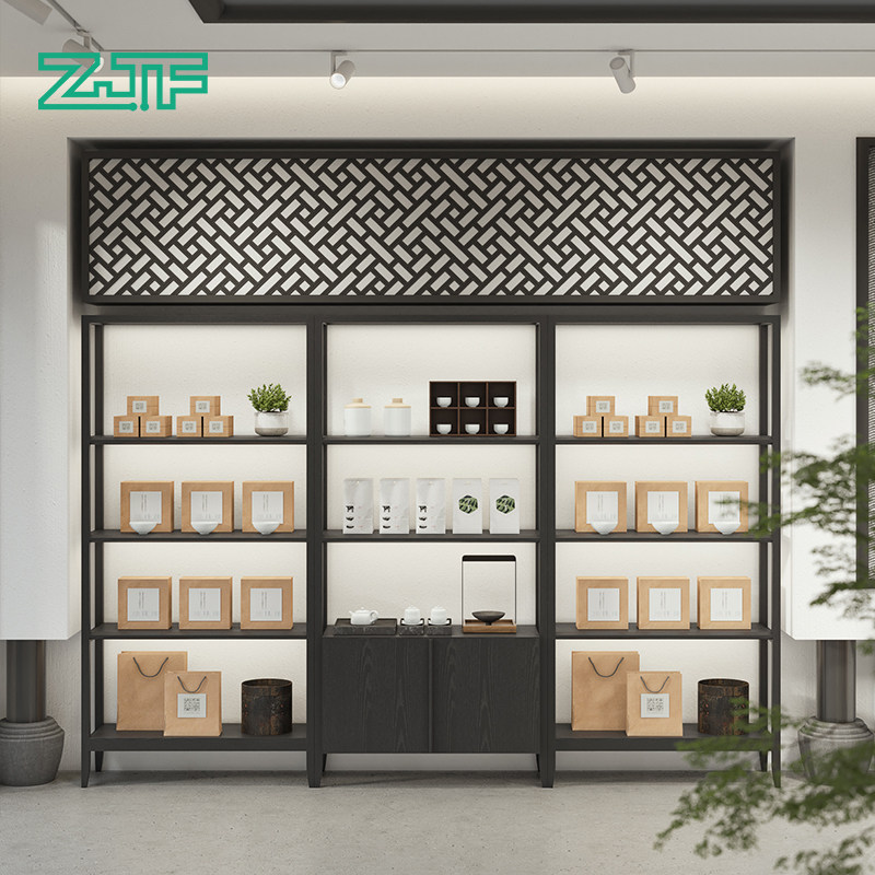 众匠坊茶叶店靠墙展示架